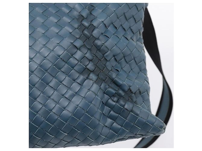 Borsa a tracolla BOTTEGA VENETA INTRECCIATO in pelle blu Auth ep16114V - vista 9