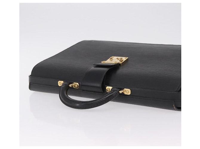 LOUIS VUITTON Epi Serviette Fermoir Business Bag Black M54352 LV Auth BA15512 - view 14