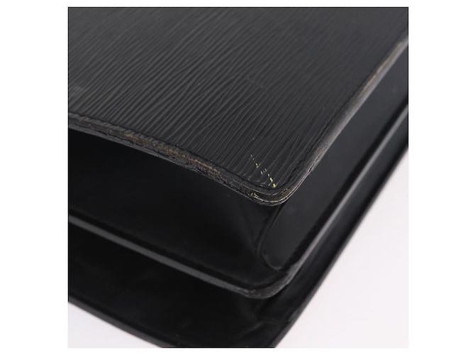 LOUIS VUITTON Epi Serviette Fermoir Business Bag Black M54352 LV Auth BA15512 - view 16