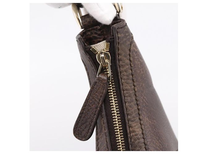 Borsa a tracolla GUCCI Diamante Horsebit Canvas Beige Tono Oro Auth mr2925V - vista 10