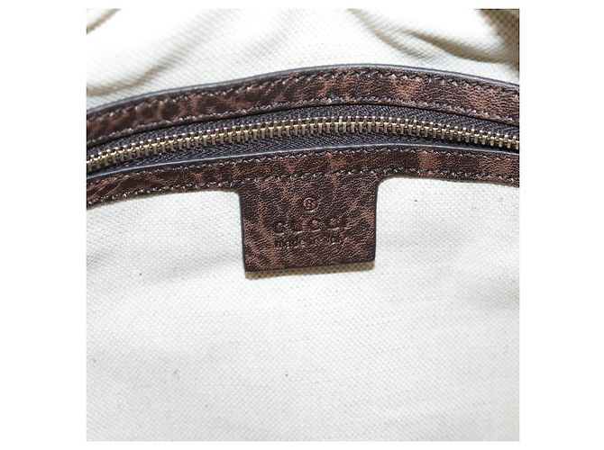 Borsa a tracolla GUCCI Diamante Horsebit Canvas Beige Tono Oro Auth mr2925V - vista 17