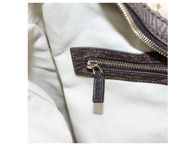 Borsa a tracolla GUCCI Diamante Horsebit Canvas Beige Tono Oro Auth mr2925V - vista 20