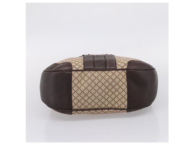 Borsa a tracolla GUCCI Diamante Horsebit Canvas Beige Tono Oro Auth mr2925V - vista 5