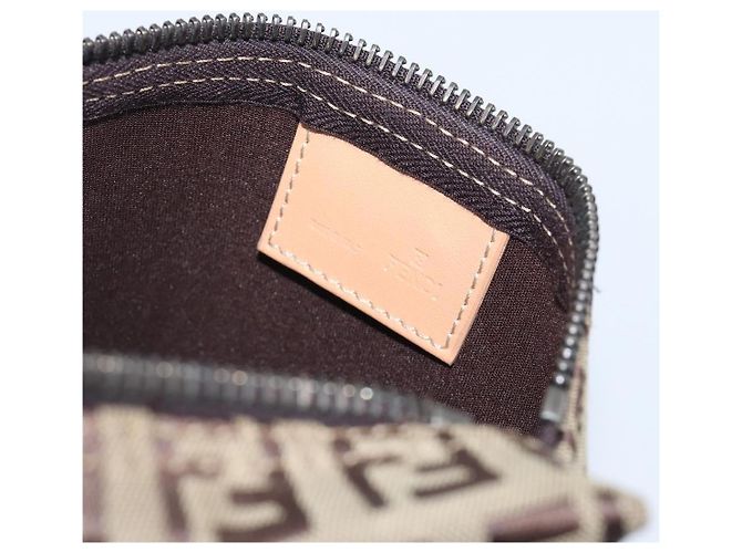 Pouch FENDI Zucchino Canvas Beige Auth kk712A - vista 9