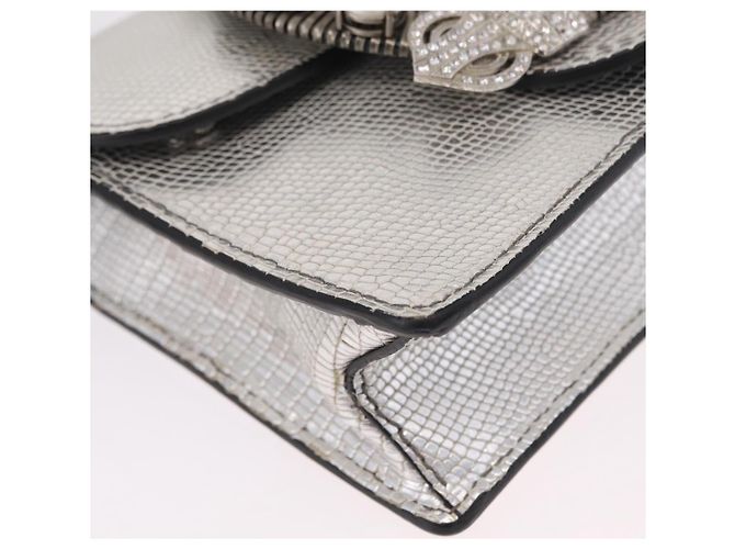 Miu Miu Schultertasche Leder Silber Authentisch 206274M - Ansicht 16
