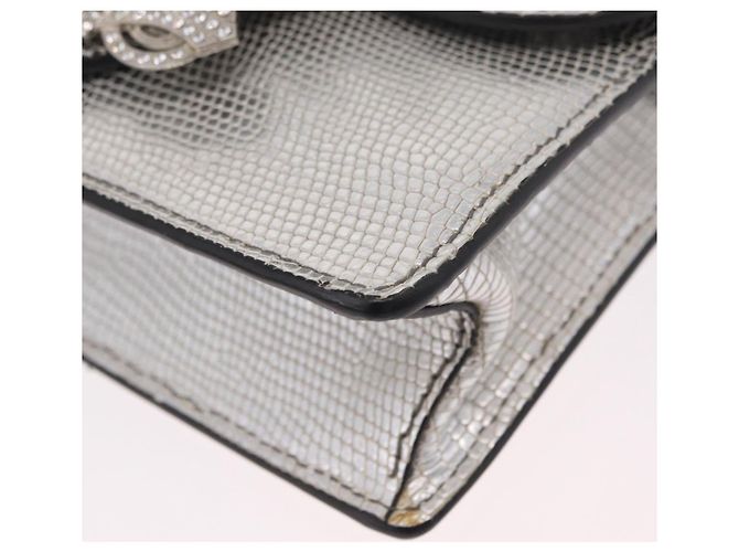 Miu Miu Schultertasche Leder Silber Authentisch 206274M - Ansicht 17