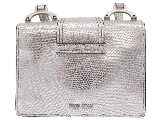Miu Miu Schultertasche Leder Silber Authentisch 206274M - Ansicht 2