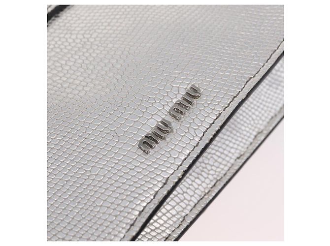 Miu Miu Schultertasche Leder Silber Authentisch 206274M - Ansicht 20
