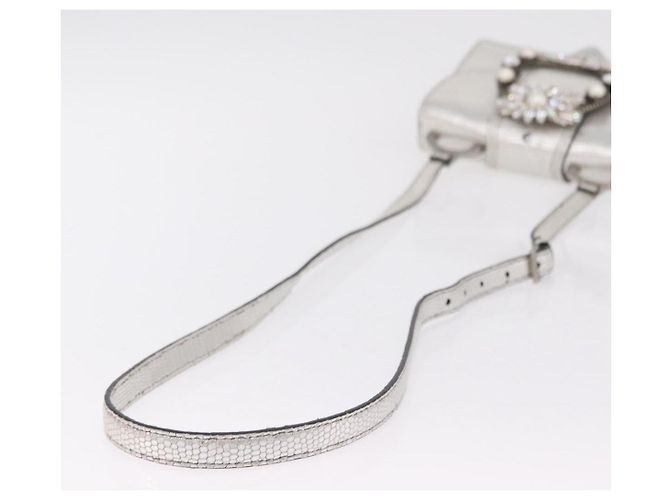 Miu Miu Schultertasche Leder Silber Authentisch 206274M - Ansicht 6