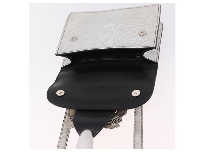 Miu Miu Schultertasche Leder Silber Authentisch 206274M - Ansicht 9