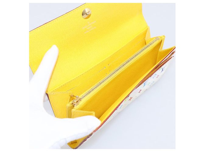 LOUIS VUITTON Monogram Multicolor Portefeuille Sarah Wallet M93745 Auth 206307 White - view 9