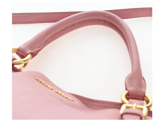 Borsa a mano Miu Miu in pelle 2way Rosa Tono Oro Auth 205829A - vista 14
