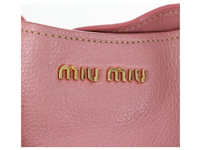 Borsa a mano Miu Miu in pelle 2way Rosa Tono Oro Auth 205829A - vista 22