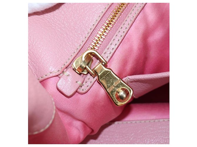 Borsa a mano Miu Miu in pelle 2way Rosa Tono Oro Auth 205829A - vista 30
