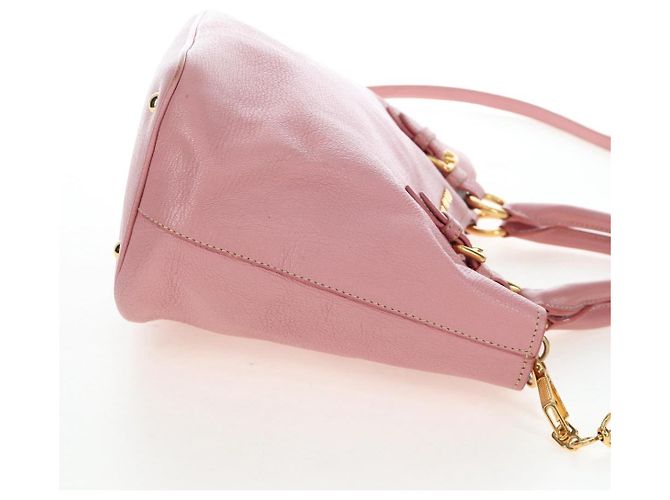 Borsa a mano Miu Miu in pelle 2way Rosa Tono Oro Auth 205829A - vista 4
