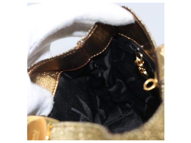 Bolso Salvatore Ferragamo Satin Gold Auth bs37259 - vista 19