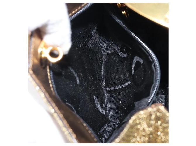 Bolso Salvatore Ferragamo Satin Gold Auth bs37259 - vista 21