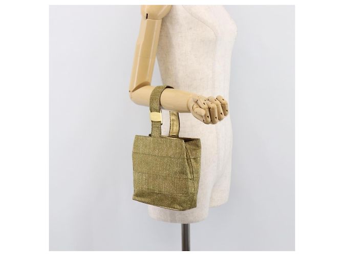 Bolso Salvatore Ferragamo Satin Gold Auth bs37259 - vista 22