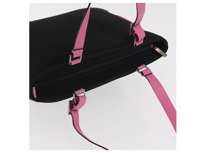 Sac à épaule Salvatore Ferragamo en coton noir et argent Auth ar14295 Argenté - vue 14