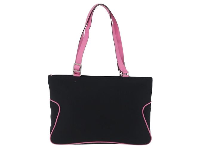 Sac à épaule Salvatore Ferragamo en coton noir et argent Auth ar14295 Argenté - vue 2