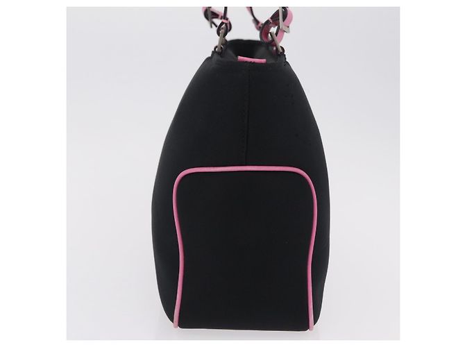 Sac à épaule Salvatore Ferragamo en coton noir et argent Auth ar14295 Argenté - vue 4