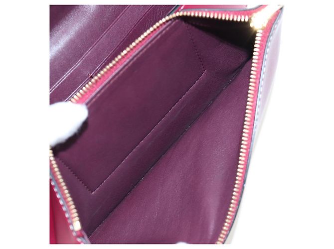 Borsa a tracolla LOEWE Anagram Gate Pochette in pelle Wine Red Gold Auth bs37417A D'oro Bordò - vista 11