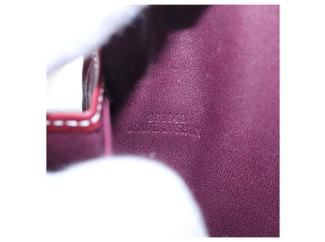 Borsa a tracolla LOEWE Anagram Gate Pochette in pelle Wine Red Gold Auth bs37417A D'oro Bordò - vista 12