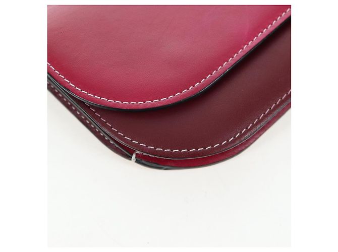 Borsa a tracolla LOEWE Anagram Gate Pochette in pelle Wine Red Gold Auth bs37417A D'oro Bordò - vista 14