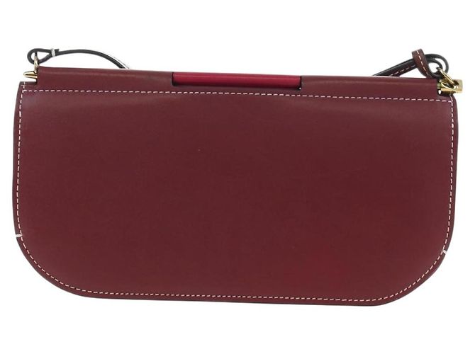Borsa a tracolla LOEWE Anagram Gate Pochette in pelle Wine Red Gold Auth bs37417A D'oro Bordò - vista 2
