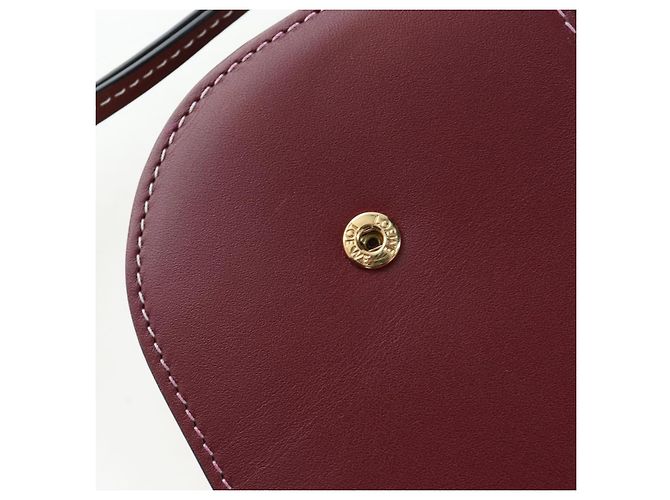 Borsa a tracolla LOEWE Anagram Gate Pochette in pelle Wine Red Gold Auth bs37417A D'oro Bordò - vista 20