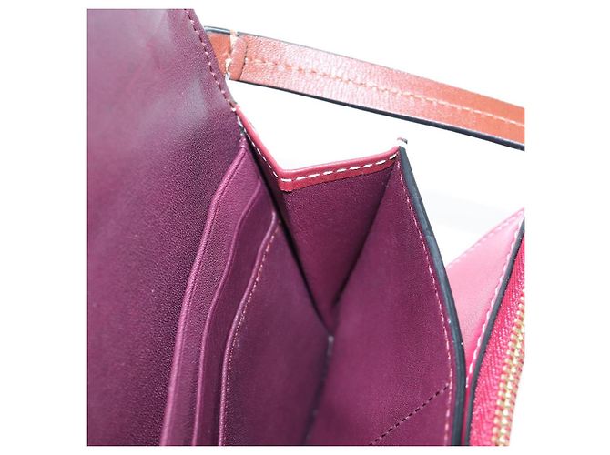 Borsa a tracolla LOEWE Anagram Gate Pochette in pelle Wine Red Gold Auth bs37417A D'oro Bordò - vista 22