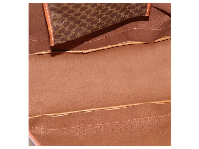 Céline Saco Tote CELINE Macadam PVC Brown Gold Tone Auth BA16170 Marrom - vista 10