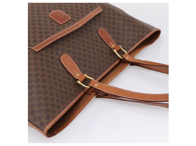 Céline Saco Tote CELINE Macadam PVC Brown Gold Tone Auth BA16170 Marrom - vista 14