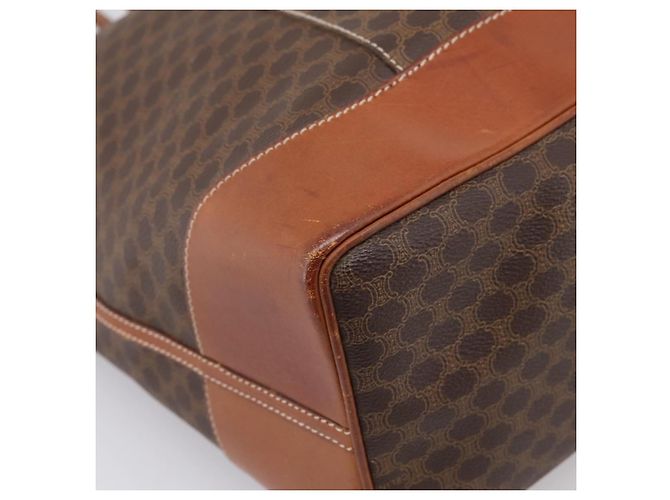 Céline Saco Tote CELINE Macadam PVC Brown Gold Tone Auth BA16170 Marrom - vista 16