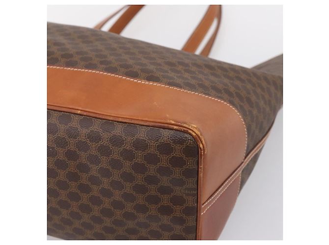 Céline Saco Tote CELINE Macadam PVC Brown Gold Tone Auth BA16170 Marrom - vista 17