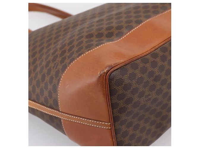 Céline Saco Tote CELINE Macadam PVC Brown Gold Tone Auth BA16170 Marrom - vista 18