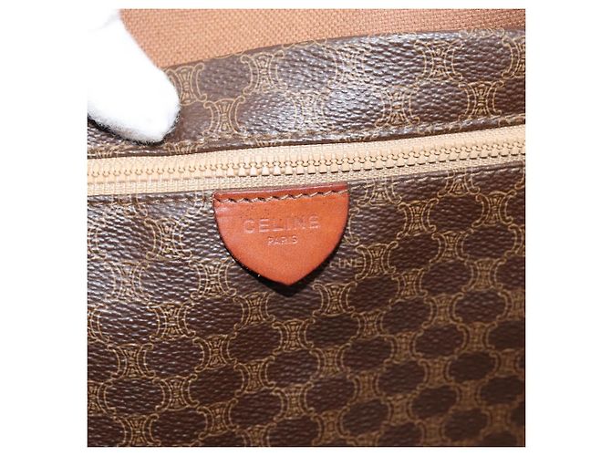 Céline Saco Tote CELINE Macadam PVC Brown Gold Tone Auth BA16170 Marrom - vista 20