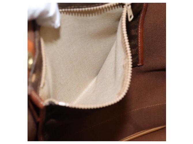 Céline Saco Tote CELINE Macadam PVC Brown Gold Tone Auth BA16170 Marrom - vista 23