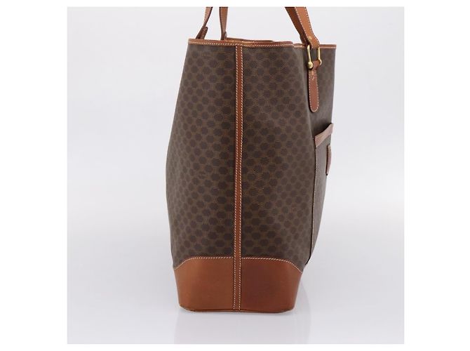 Céline Saco Tote CELINE Macadam PVC Brown Gold Tone Auth BA16170 Marrom - vista 3