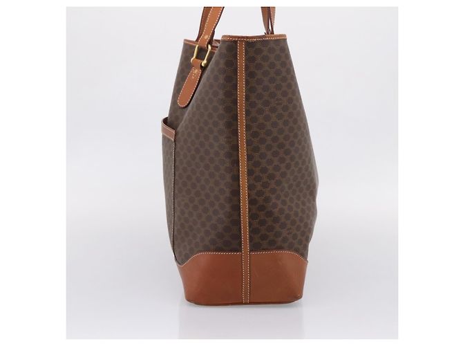 Céline Saco Tote CELINE Macadam PVC Brown Gold Tone Auth BA16170 Marrom - vista 4