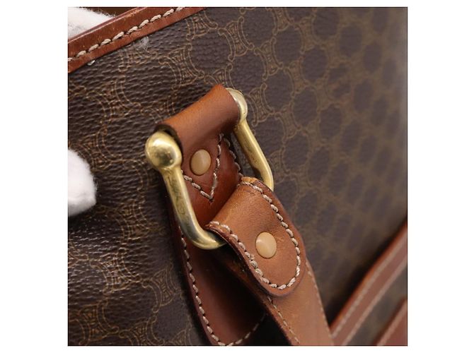 Céline Saco Tote CELINE Macadam PVC Brown Gold Tone Auth BA16170 Marrom - vista 9