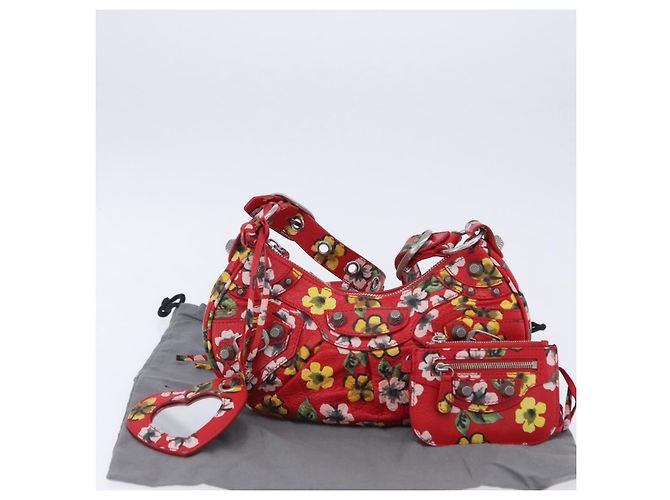 Bolso de hombro BALENCIAGA le Cagoule de cuero rojo 671309 Auth 204330SAM Roja - vista 12