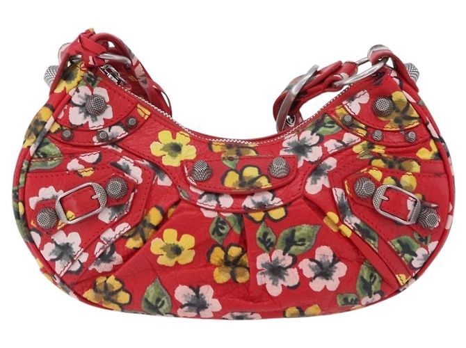 Bolso de hombro BALENCIAGA le Cagoule de cuero rojo 671309 Auth 204330SAM Roja - vista 13