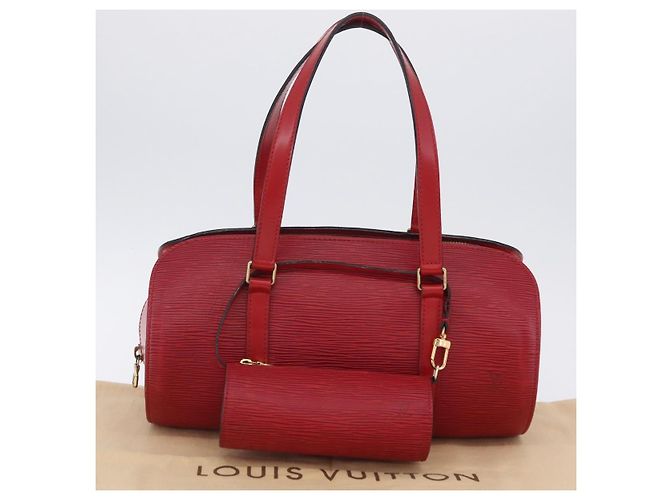 Borsa a mano LOUIS VUITTON Epi Soufflot Rossa M52227 LV Auth 203851V Rosso - vista 12
