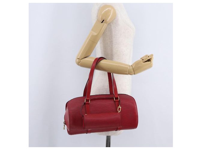 Borsa a mano LOUIS VUITTON Epi Soufflot Rossa M52227 LV Auth 203851V Rosso - vista 27