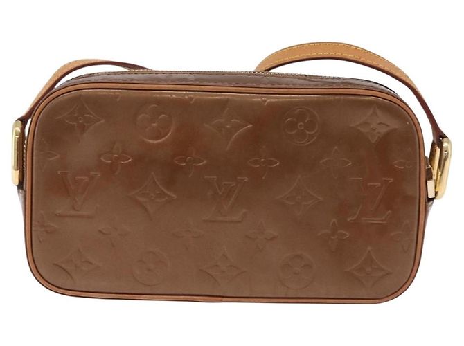 LOUIS VUITTON Monogram Vernis Christy MM Shoulder Bag Bronze M91109 Auth ep16263 Bronzo - vista 2