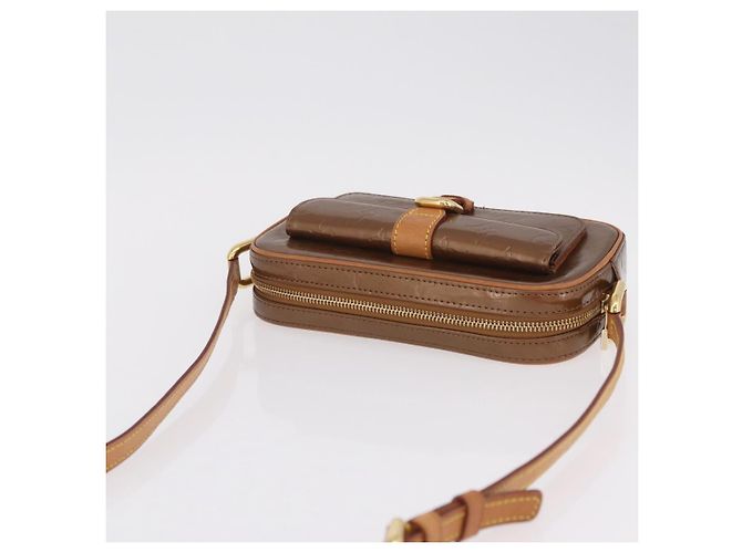LOUIS VUITTON Monogram Vernis Christy MM Shoulder Bag Bronze M91109 Auth ep16263 Bronzo - vista 6