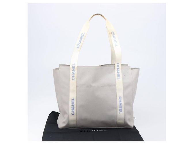 CHANEL Sport Tote Bag Nylon Grau Silber CC Auth bs37193 Braun - Ansicht 12
