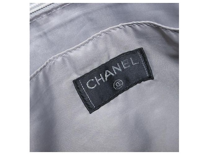 CHANEL Sport Tote Bag Nylon Grau Silber CC Auth bs37193 Braun - Ansicht 24