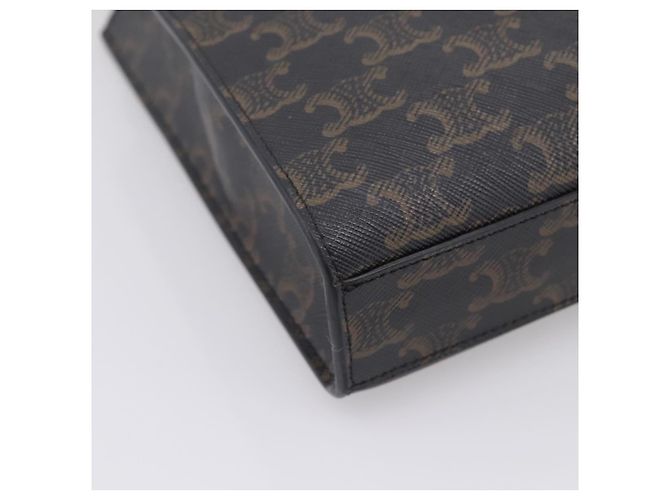 Céline Borsa a mano CELINE Macadam Mini Vertical Cabas PVC 2way Nero Oro Auth 205945M - vista 16